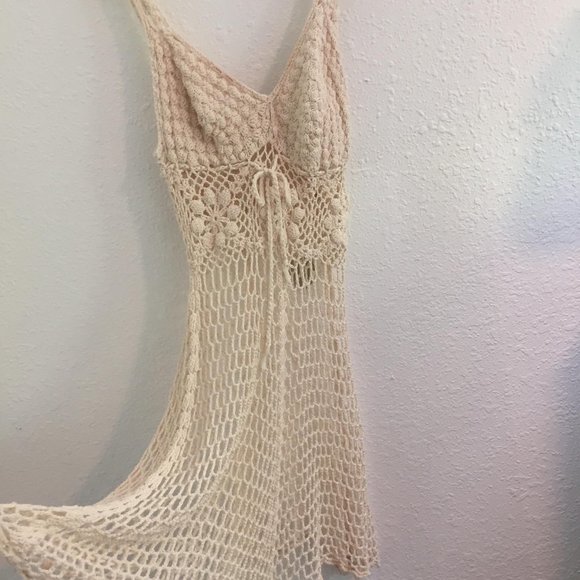 Vintage 70s Crochet Boho Dress - Picture 1 of 5